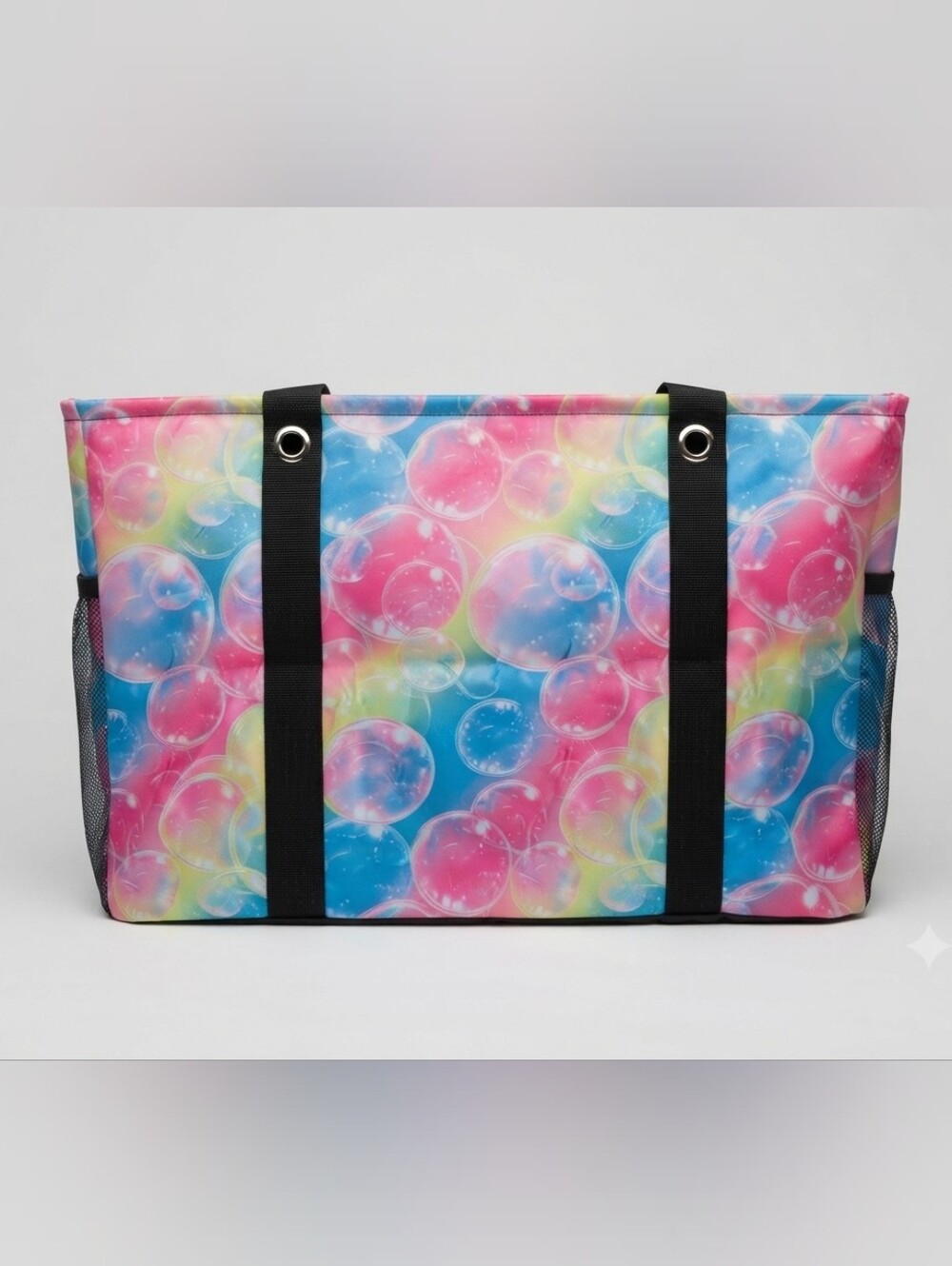 Collapsible Tote Bag: RAINBOW BUBBLES